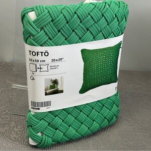 IKEA TOFTO Green Pillow Cushion Cover Indoor/Outdoor  20 x 20" NEW